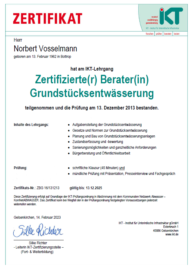 Unternehmen 1 Zertifikat IKT